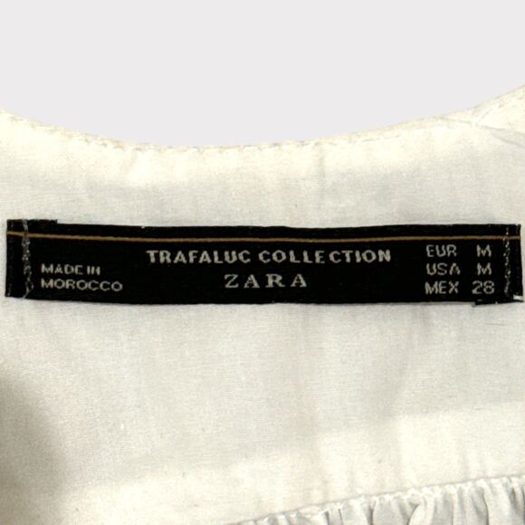 Zara White Poplin Dress SZ M NWOT - Picture 3 of 4